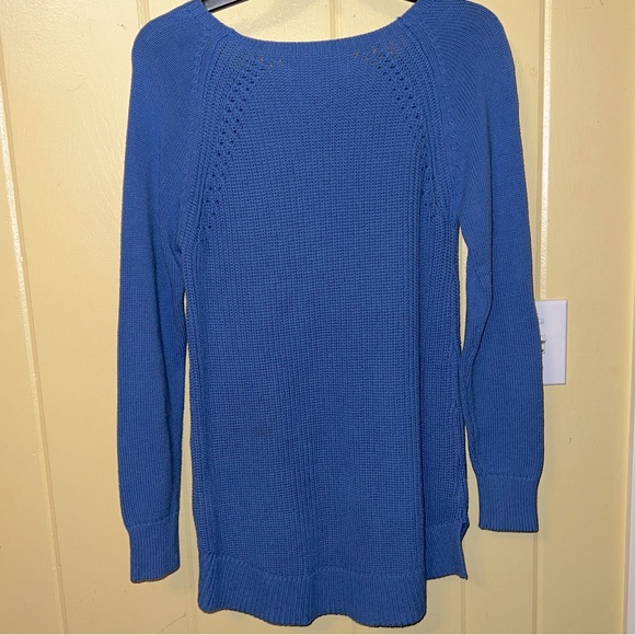 Loft Chunky Knit Blue Pullover Sweater Size S - Picture 4 of 13